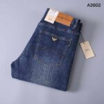 Classic straight-cut denim with subtle retro accents