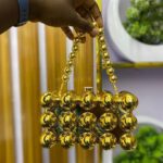 Gold Luxe Bubble Bead Clutch – Statement Evening Purse