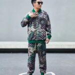 Men’s Brown Checkered Streetwear Tracksuit - Two Piece