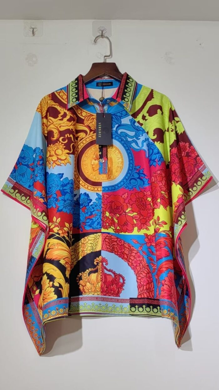 Designers Inspired Multicolor Baroque Print Kaftan Shirt